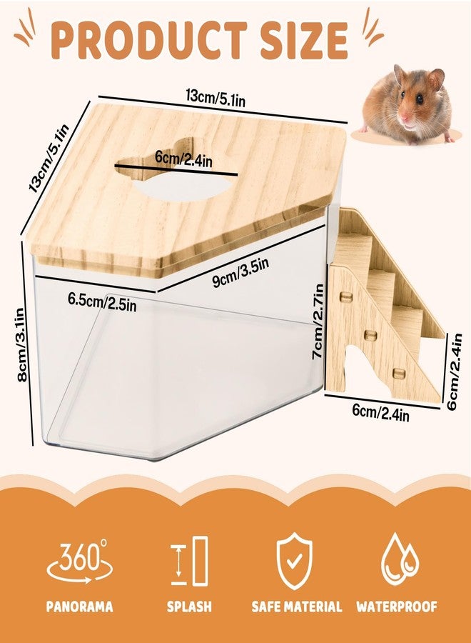 Quxddy Hamster Sand Bath Box Container, Hamster Bath Sand Gerbil Sand Bath Hamster Dust Bath, Hamster Litter Box Chinchilla Dust Bath Hamster Accessories(Pentagon+Ladder) (Pentagon+Ladder) - Image 2